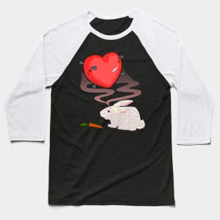 Stitched Heart And Rabbit Baseball T-Shirt